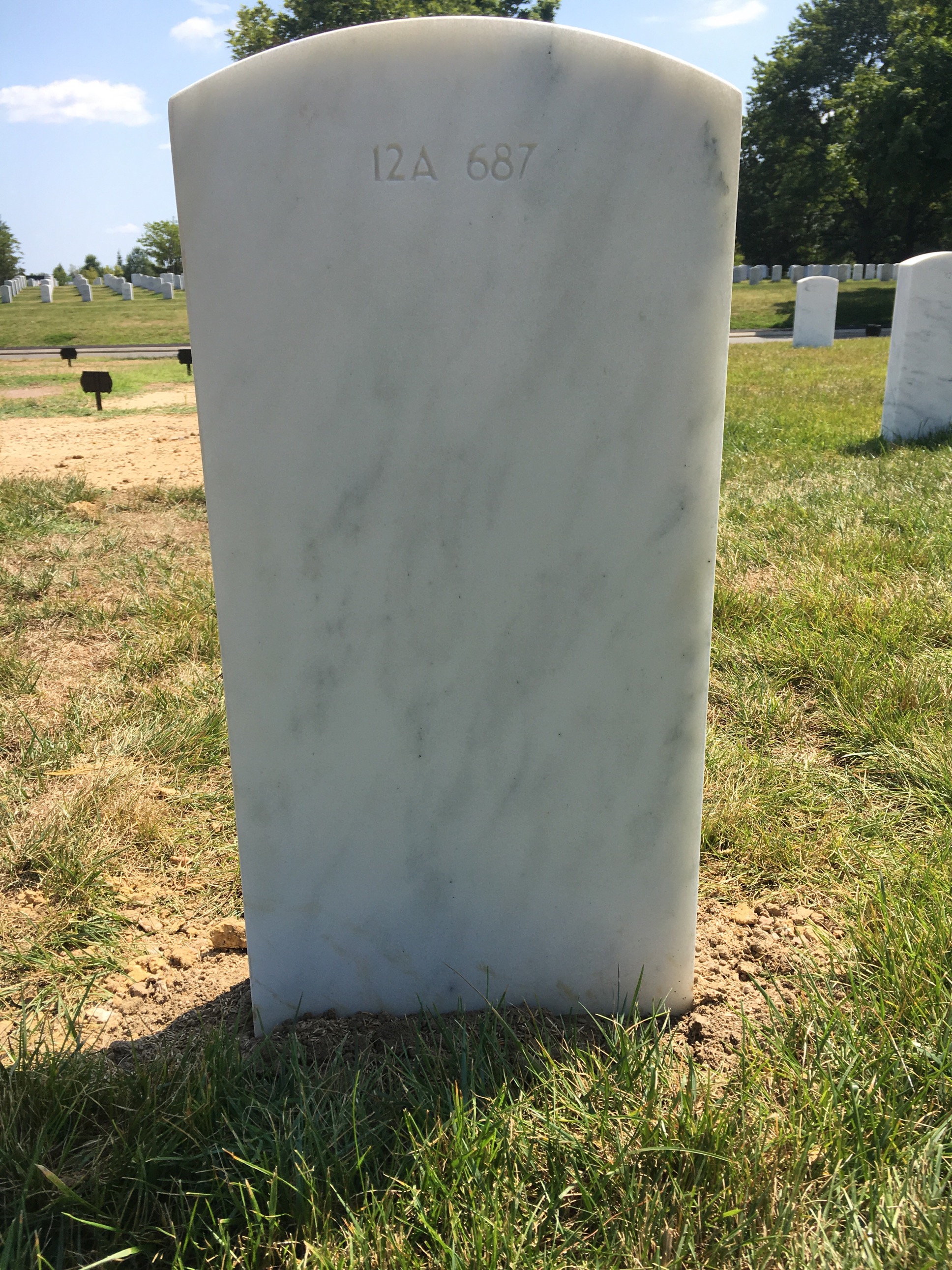 Back of headstone — Anthony Adams