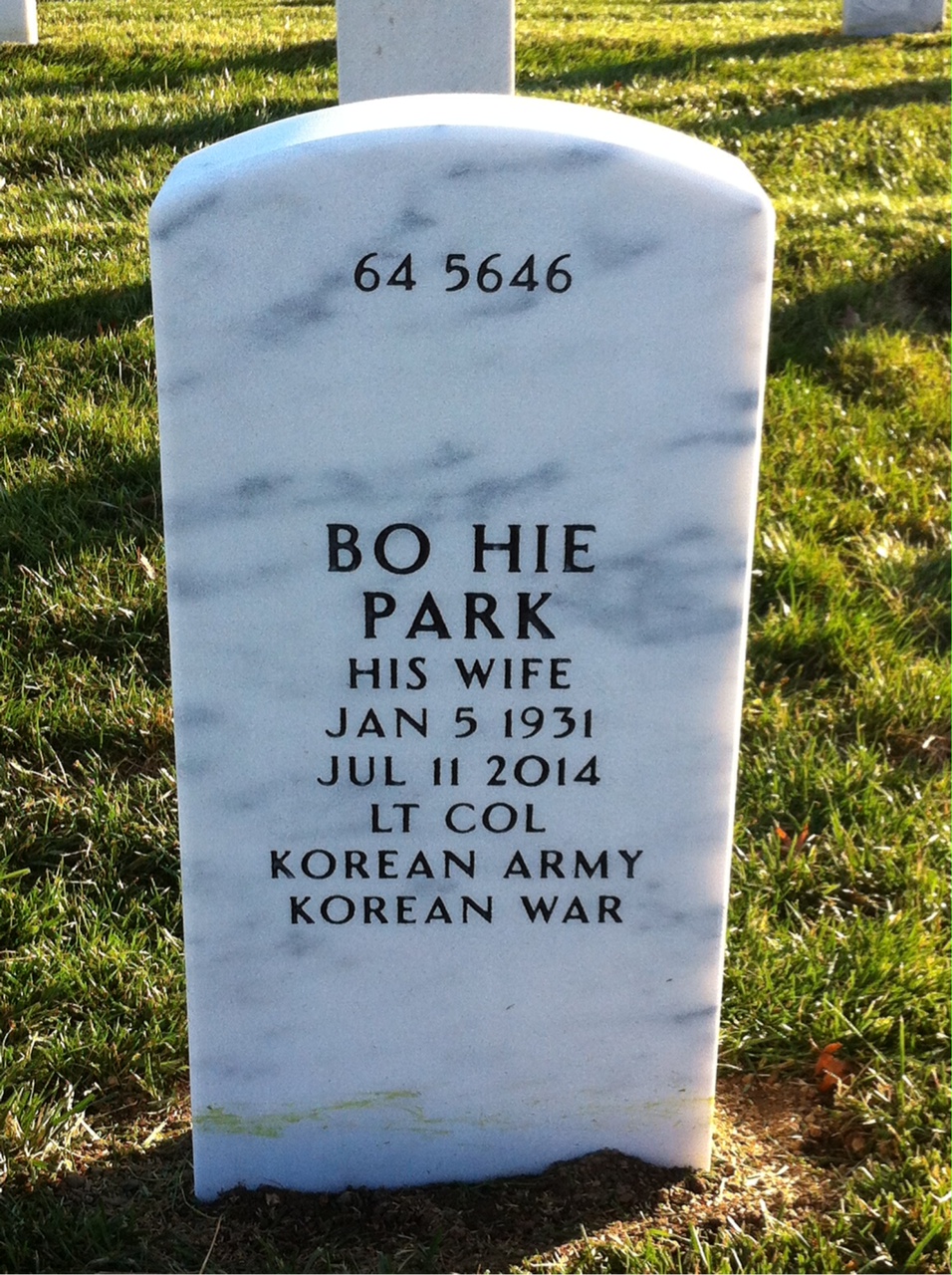Back of headstone — Arno Herzer