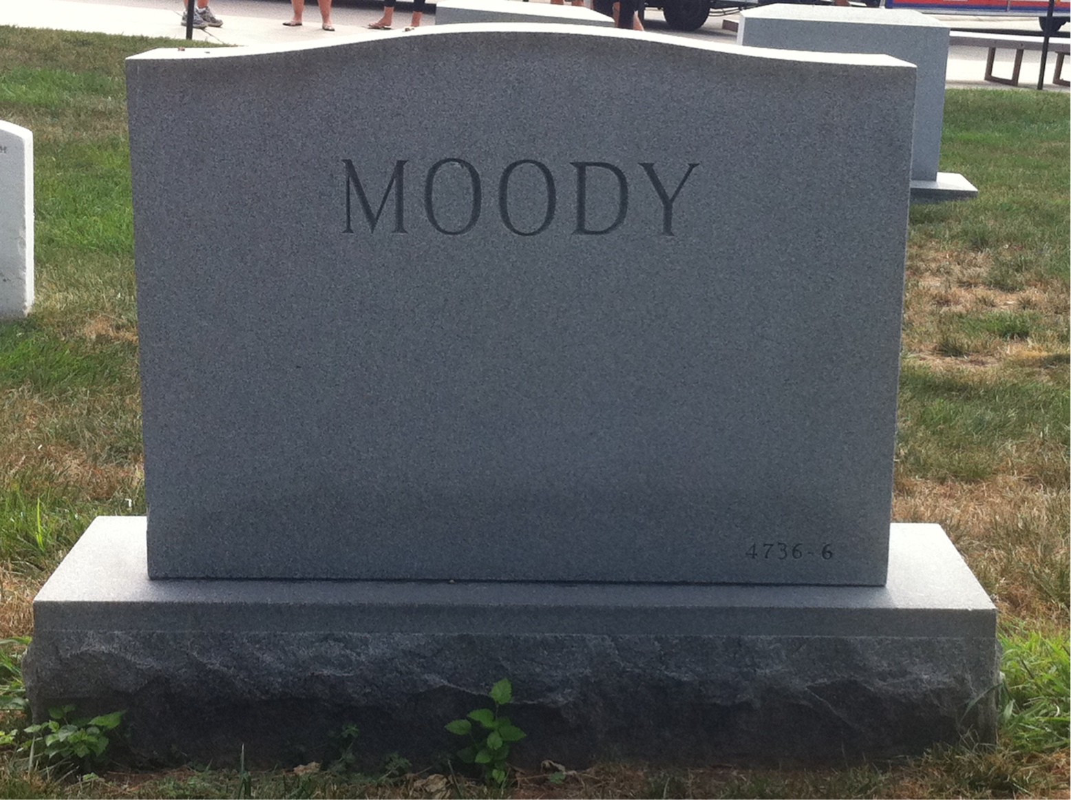 Back of headstone — Dorothy Moody