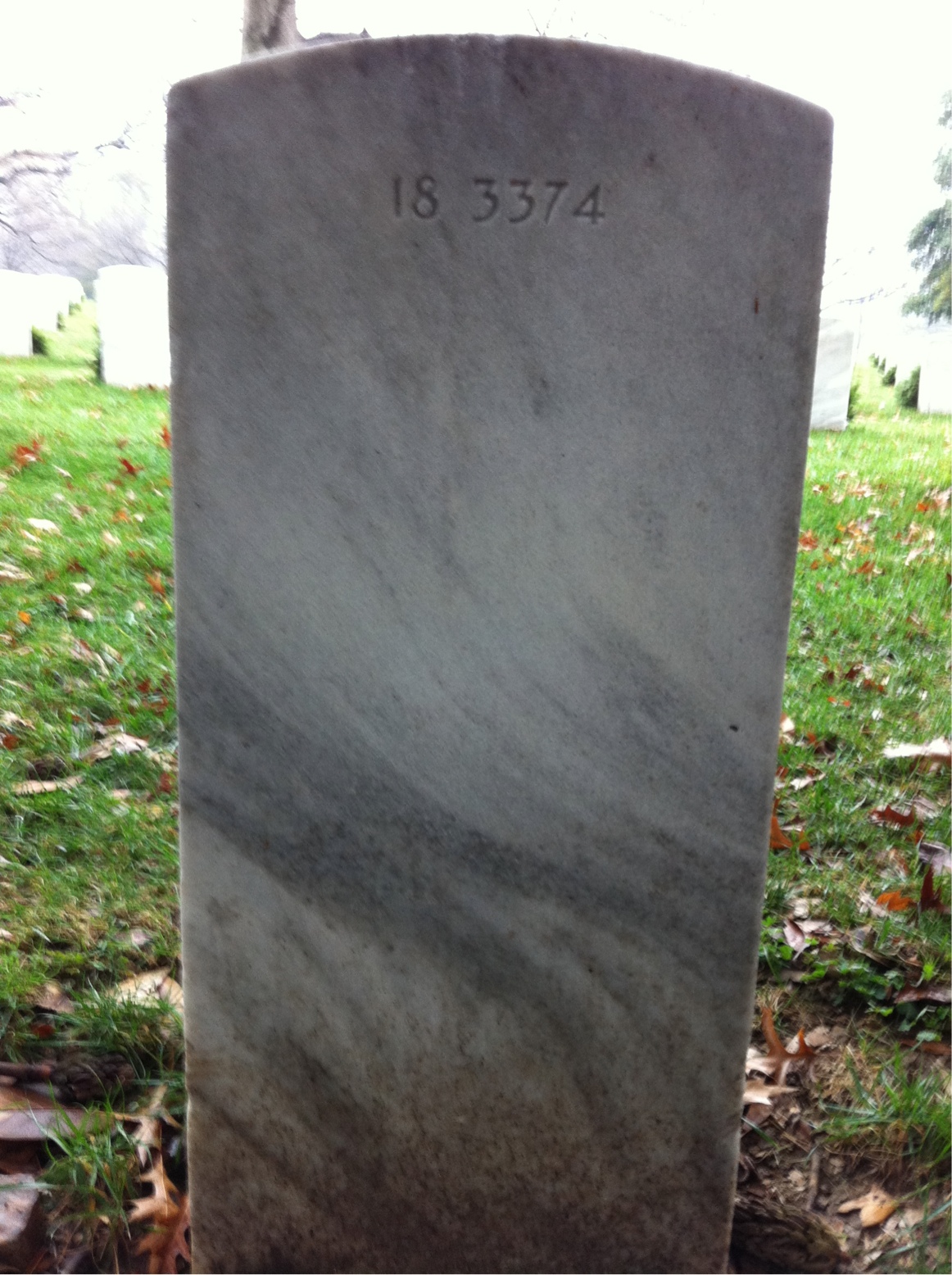 Back of headstone — George Cox