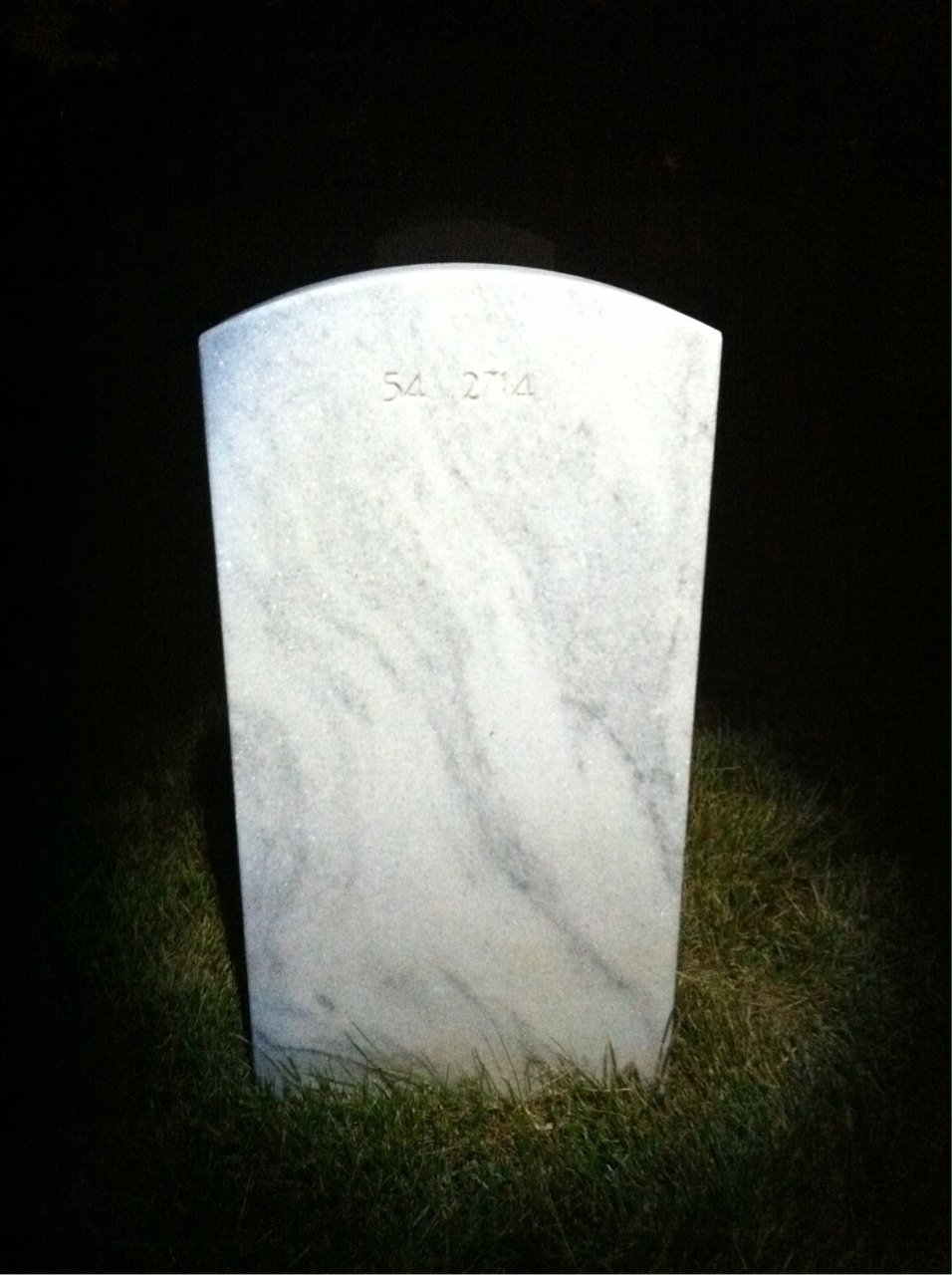 Back of headstone — William Thomas Huthnance