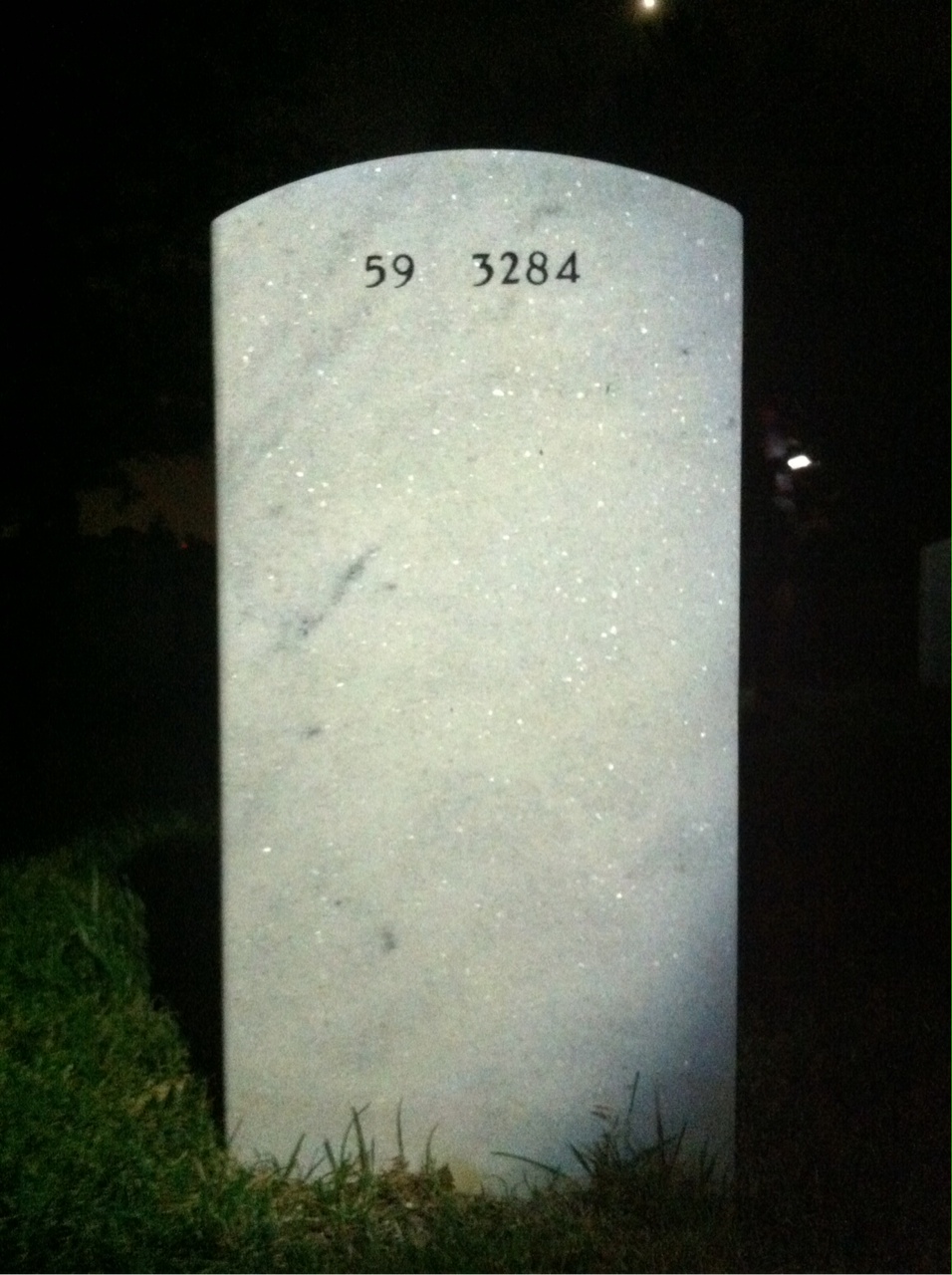Back of headstone — Michael Doughty