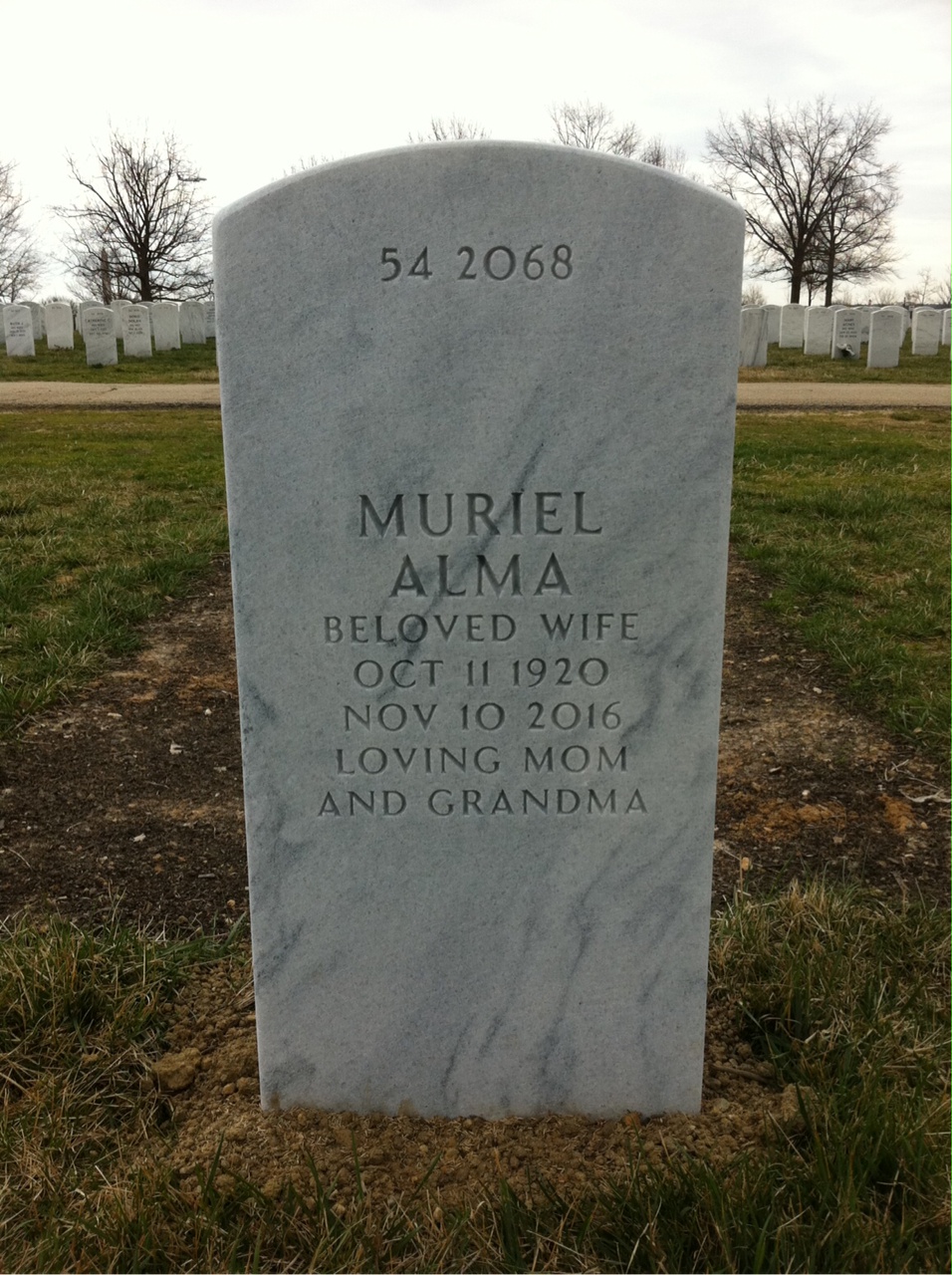 Back of headstone — Marshall Baker