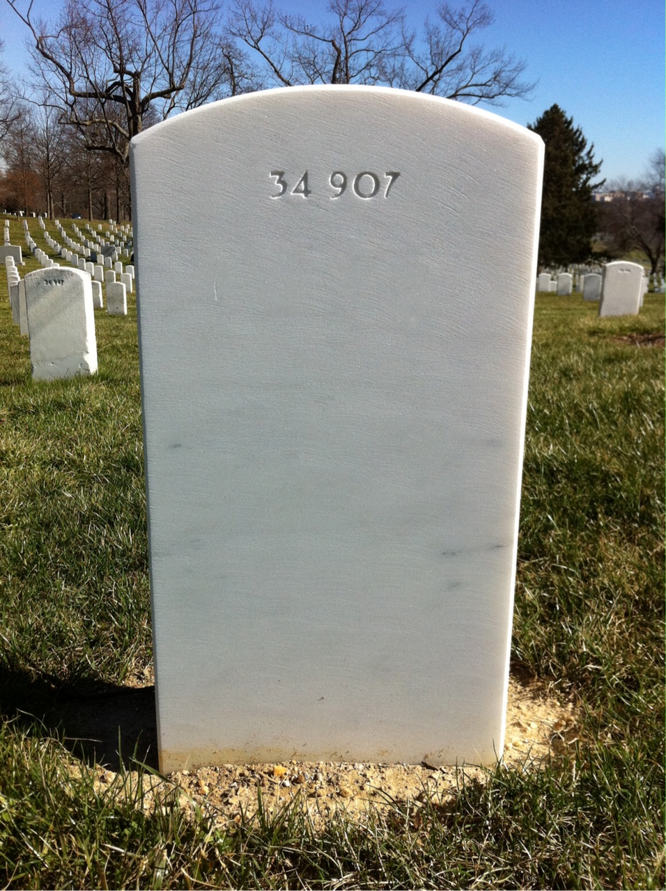 Back of headstone — Marshall Alling
