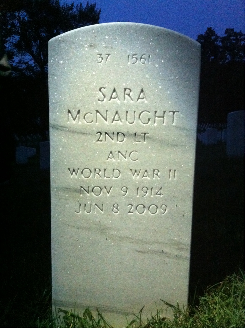 Back of headstone — David Mcnaught