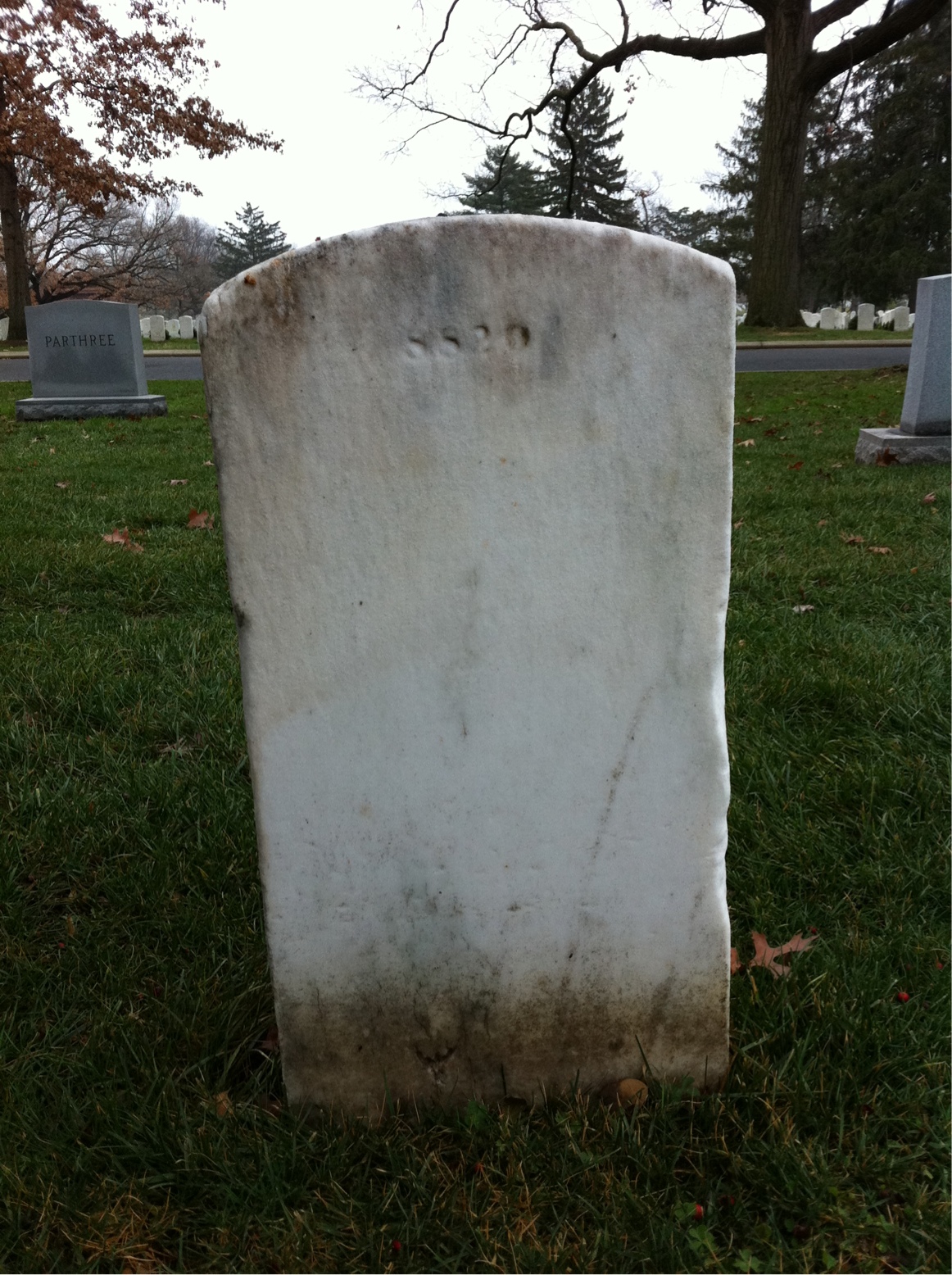 Back of headstone — Vernon Acree