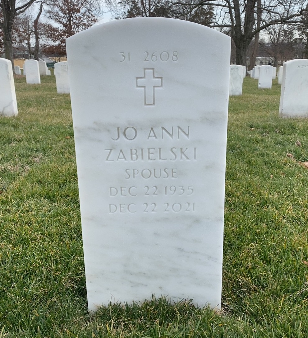 Back of headstone — Eugene Zabielski