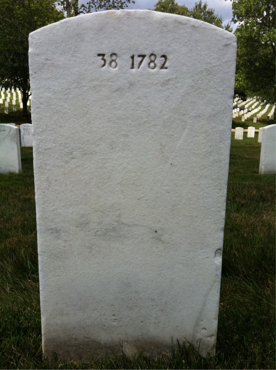 Back of headstone — Sara Mortland