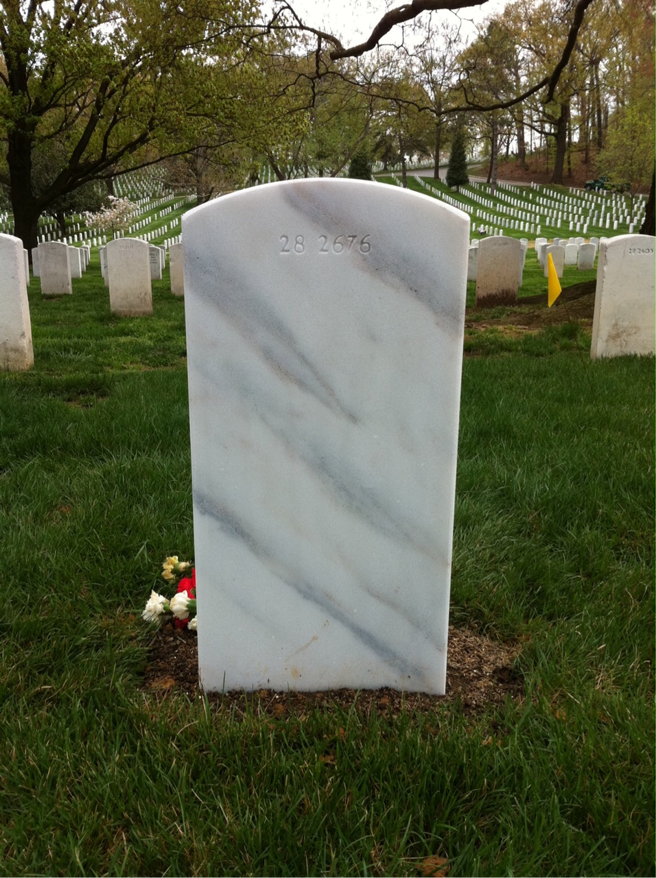 Back of headstone — Woodrow Wilson Owen