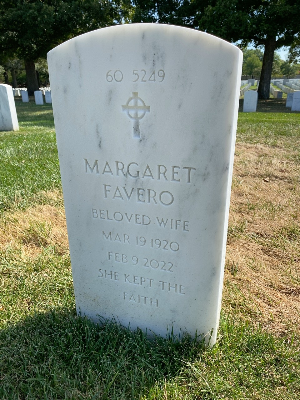 Back of headstone — Arthur Du Laney