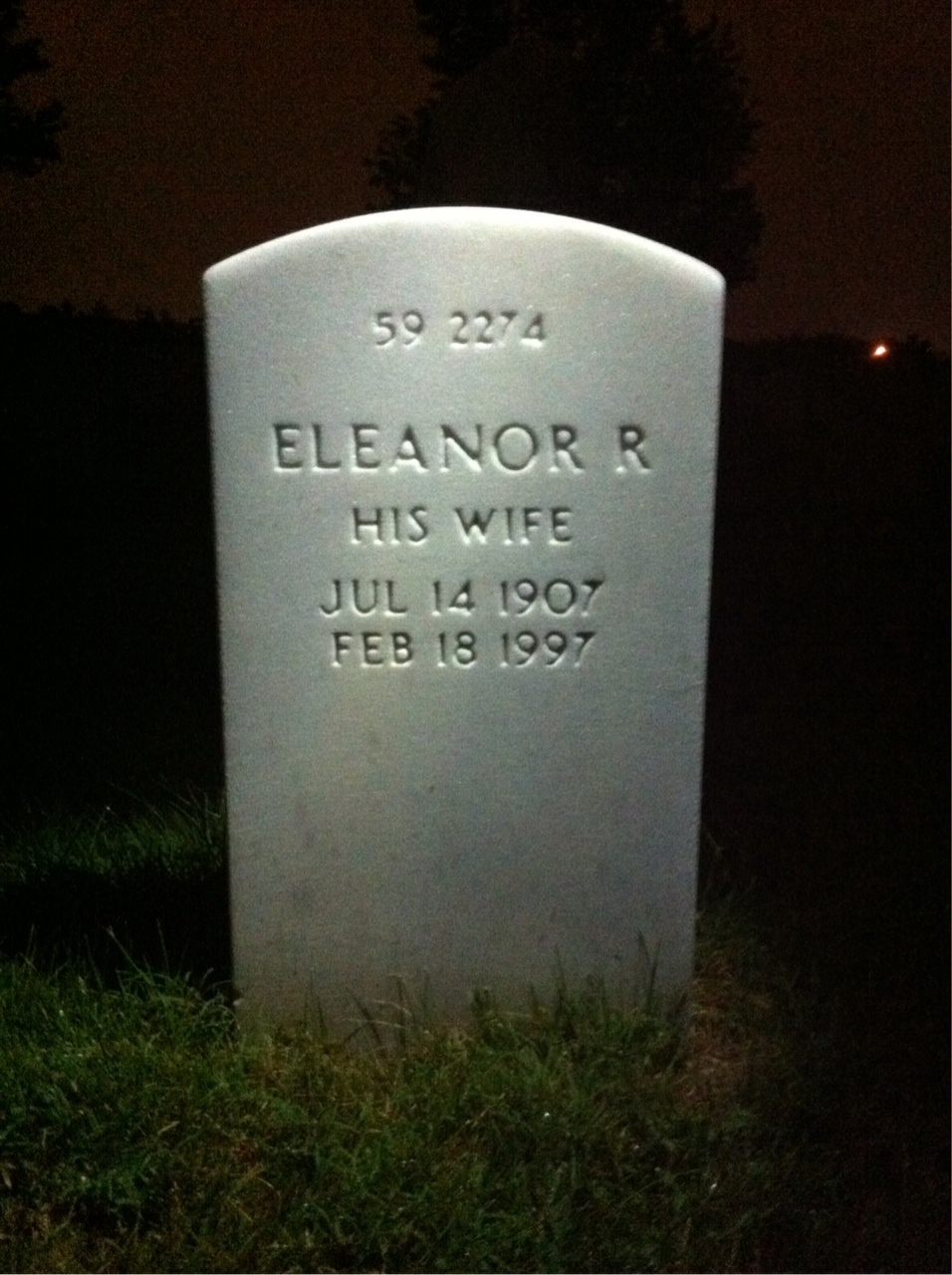 Back of headstone — Arnold Amoroso