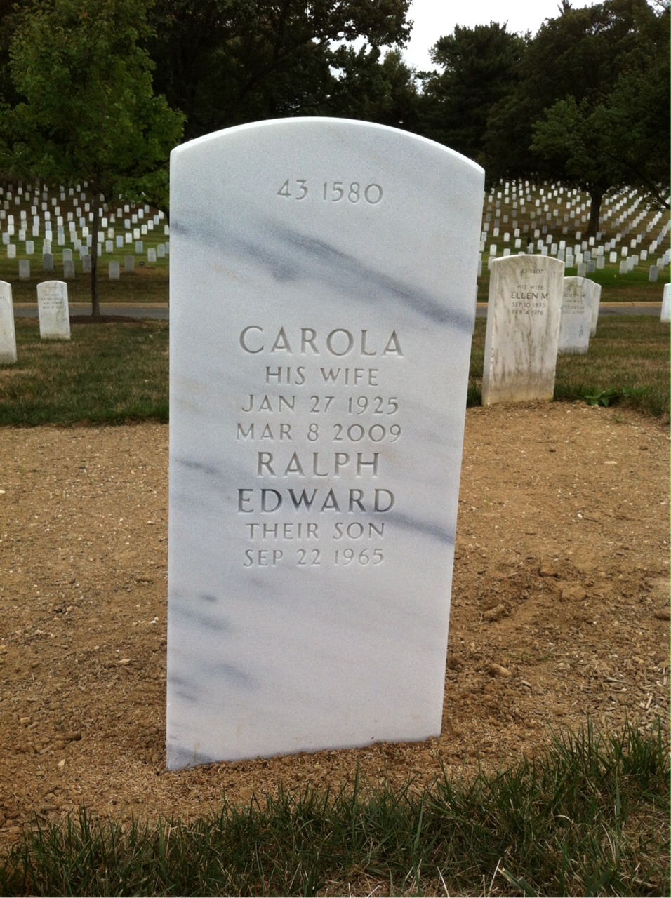 Back of headstone — George Honey