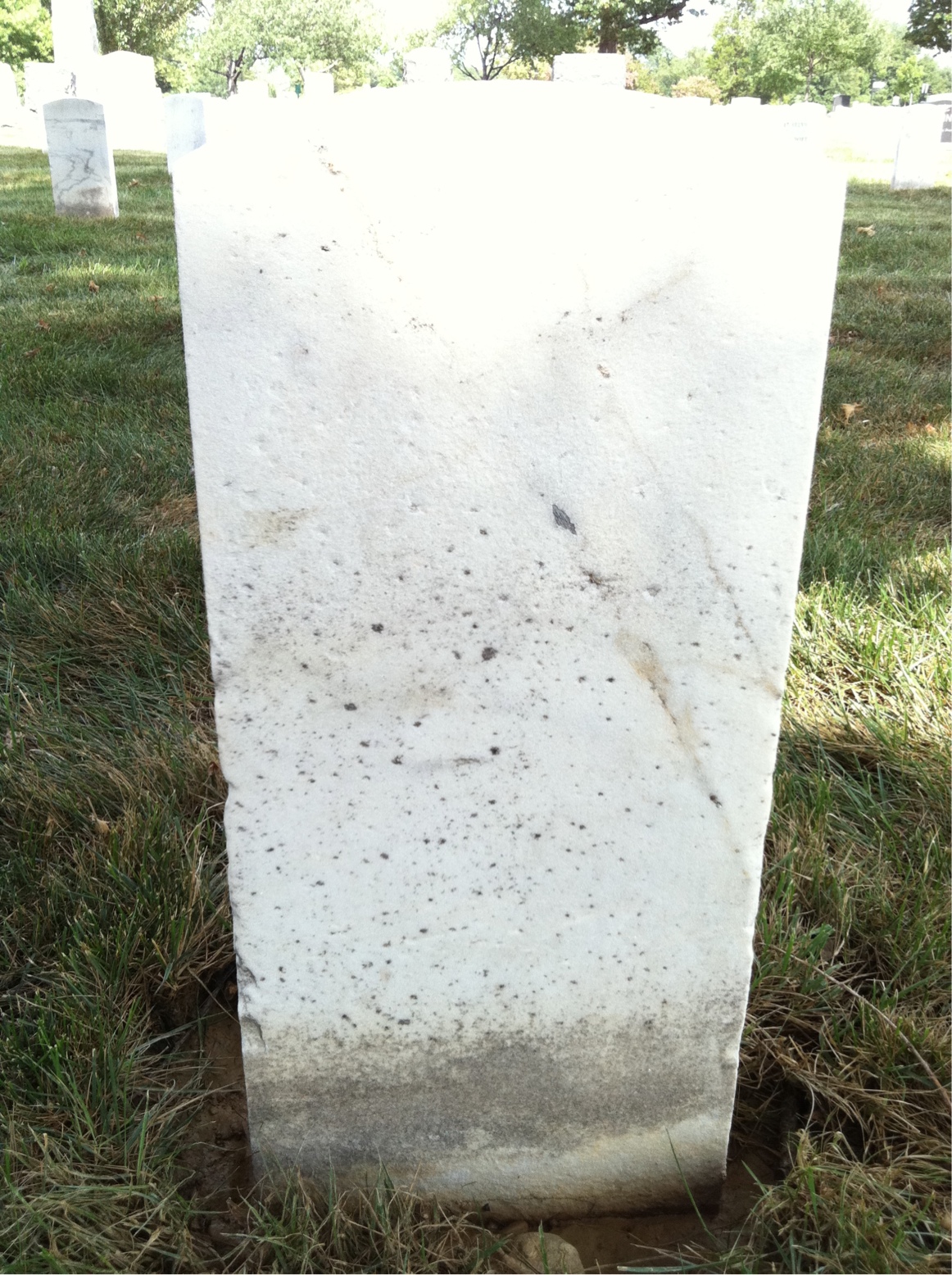 Back of headstone — John Anthony