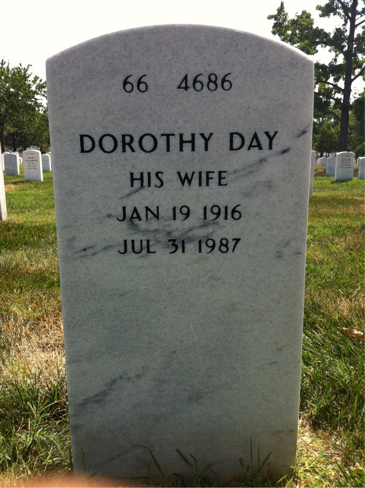 Back of headstone — Ovid Butler