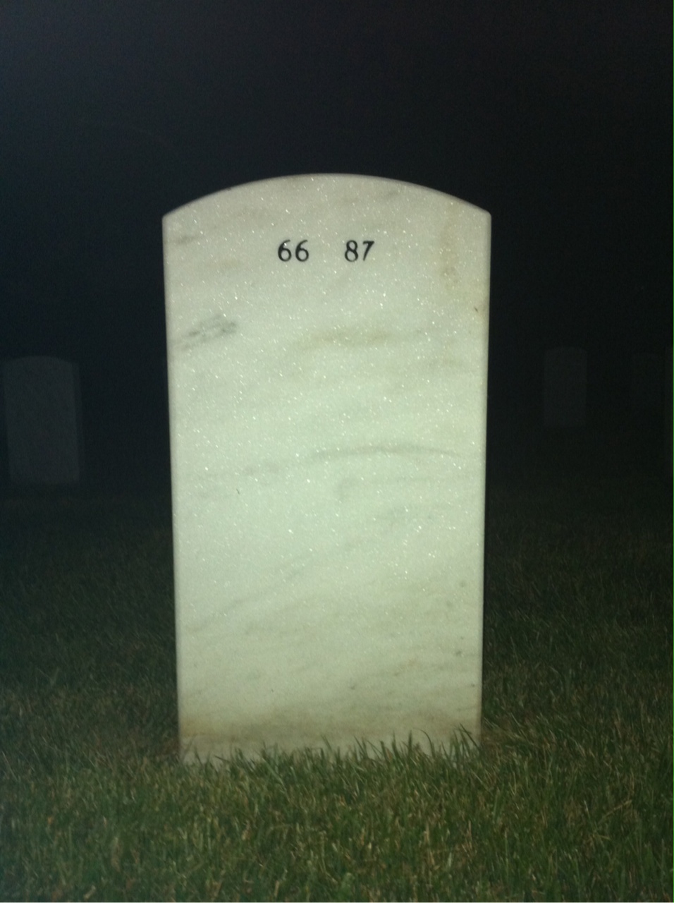 Back of headstone — Russel Lines