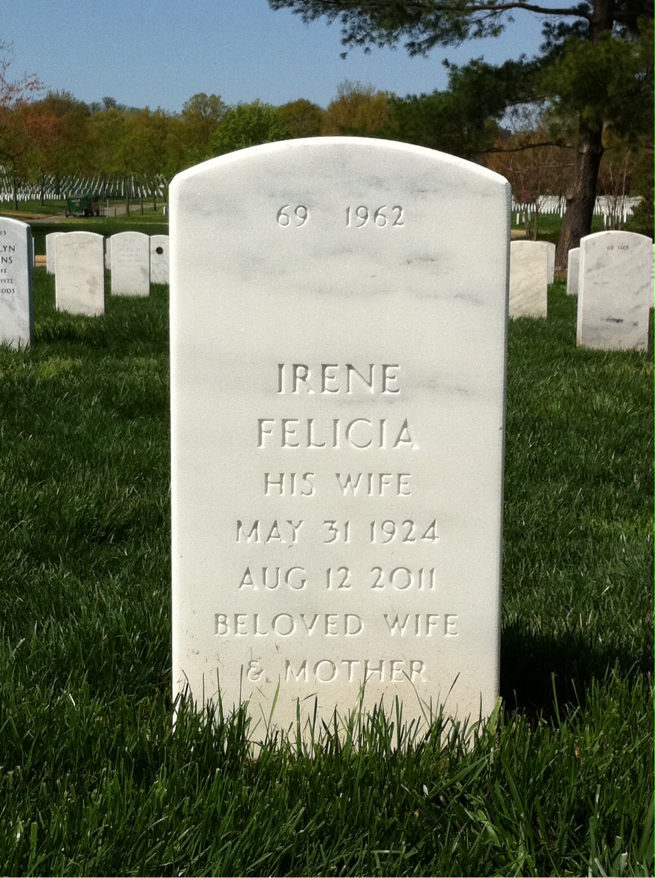 Back of headstone — William England