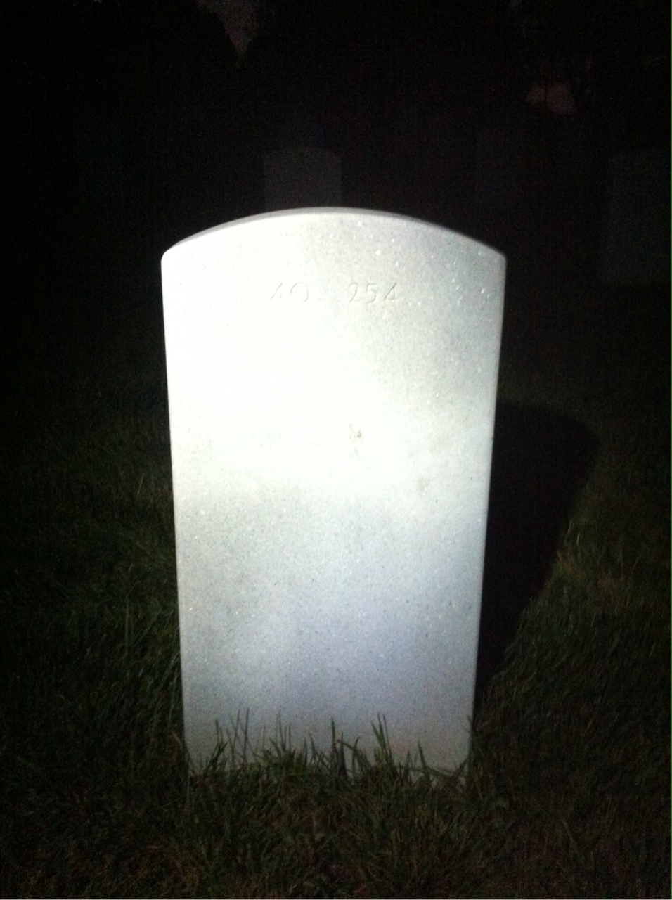 Back of headstone — Van Bell