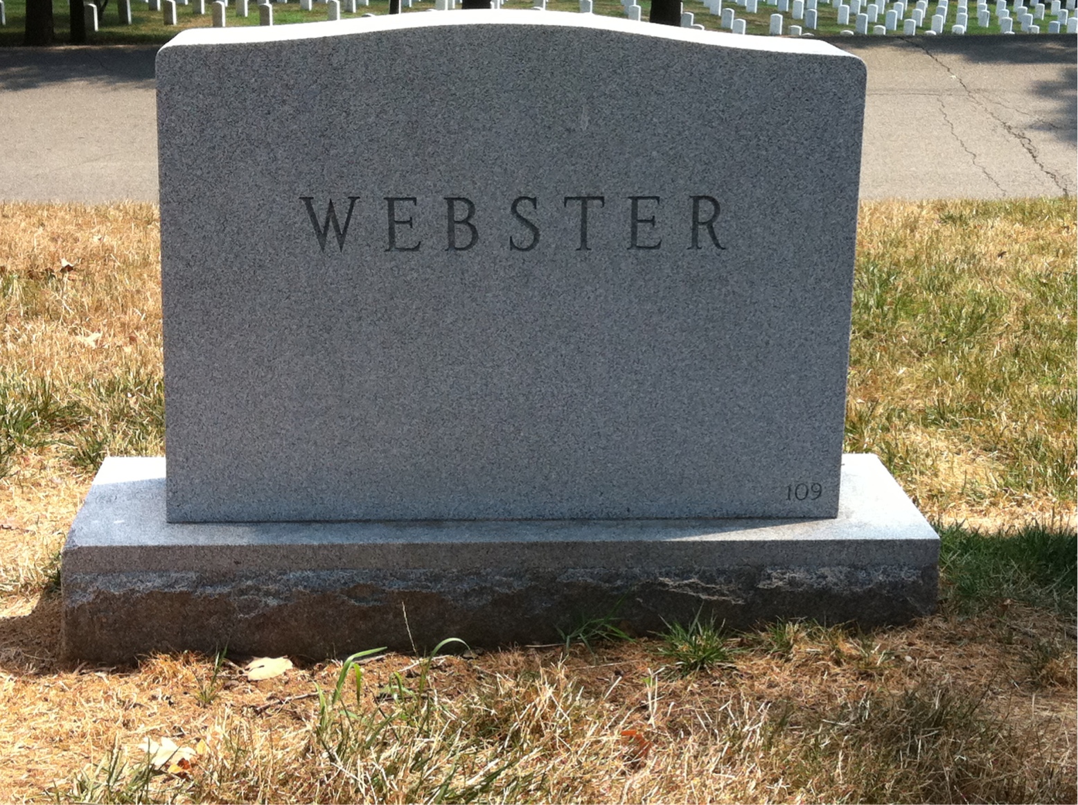 Back of headstone — Robert Webster