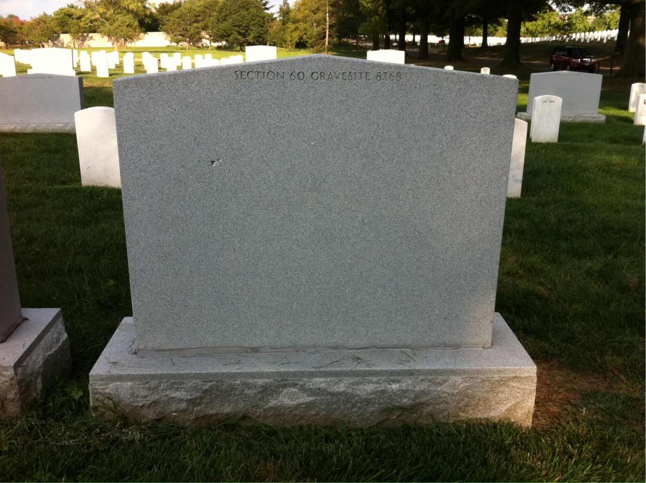 Back of headstone — Sean Fisher