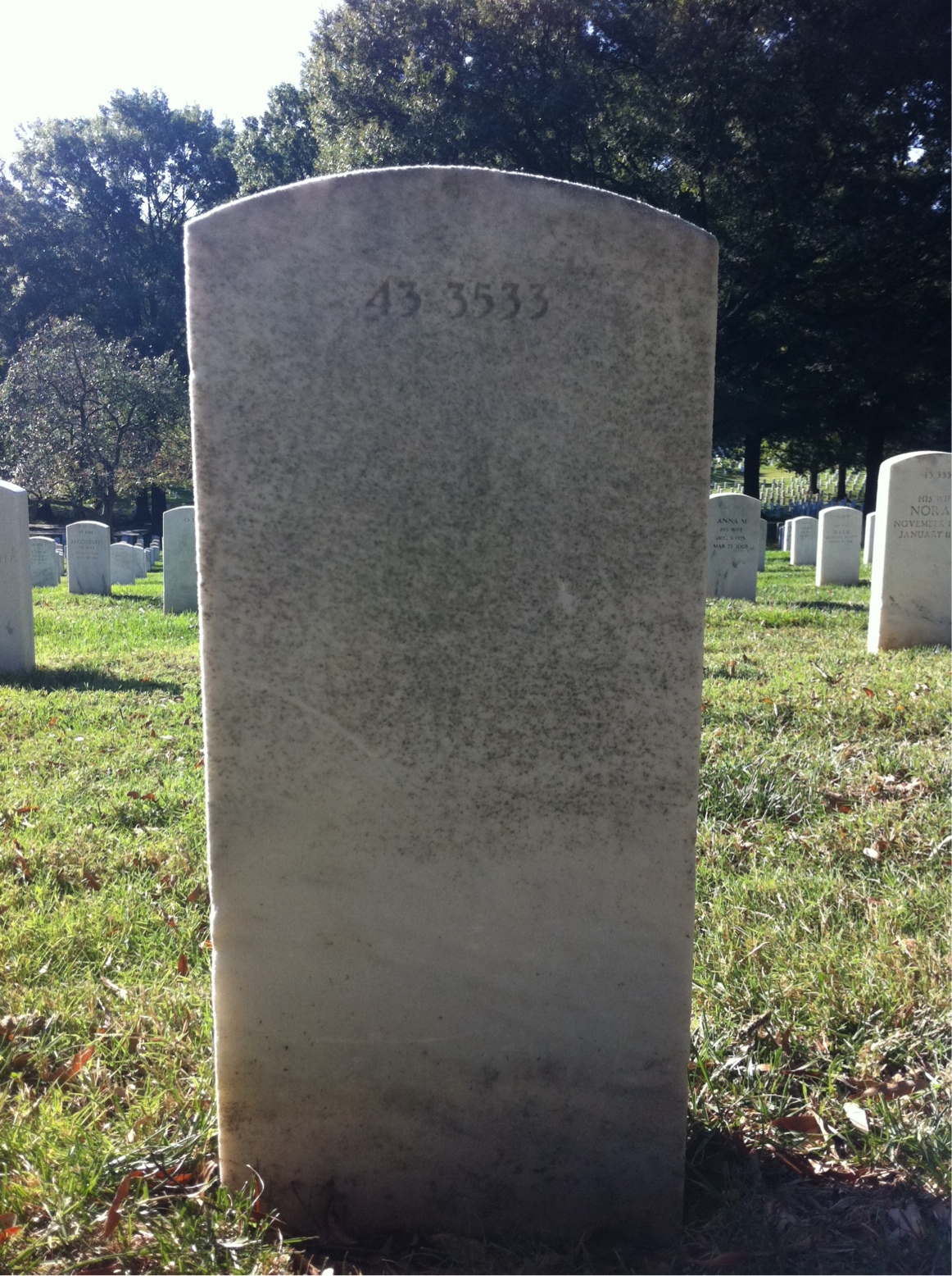 Back of headstone — Herbert Banks