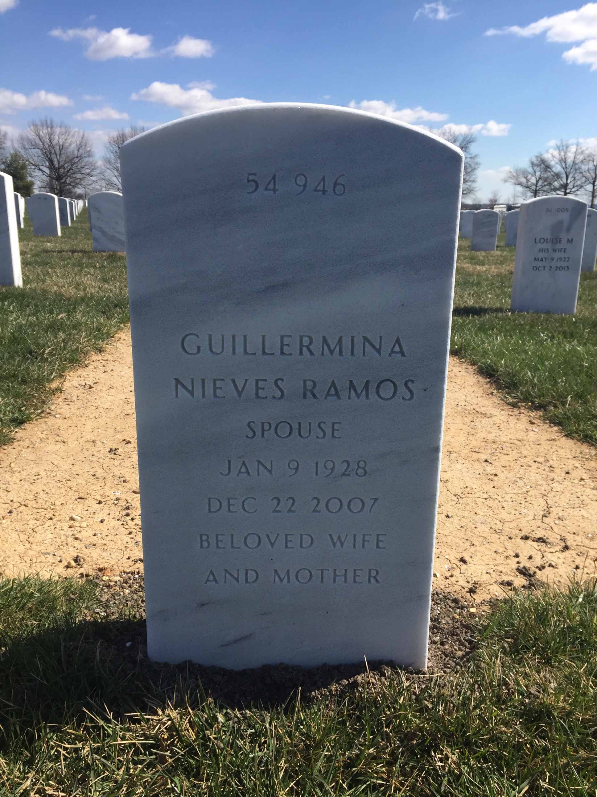 Back of headstone — Ferdinand Ramos-Mercado