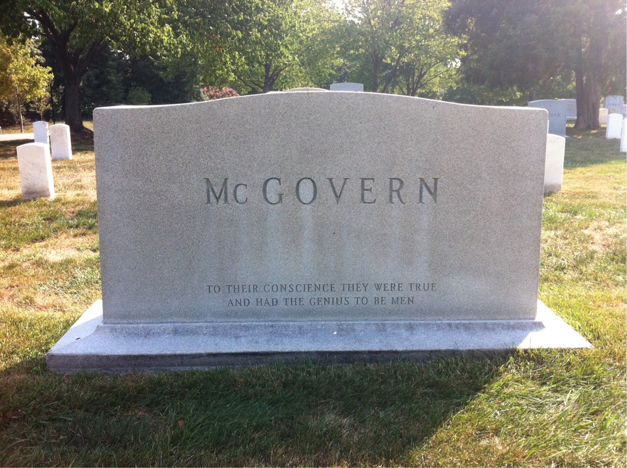 Headstone shared by 2 interments, including Robert Thomas Mcgovern