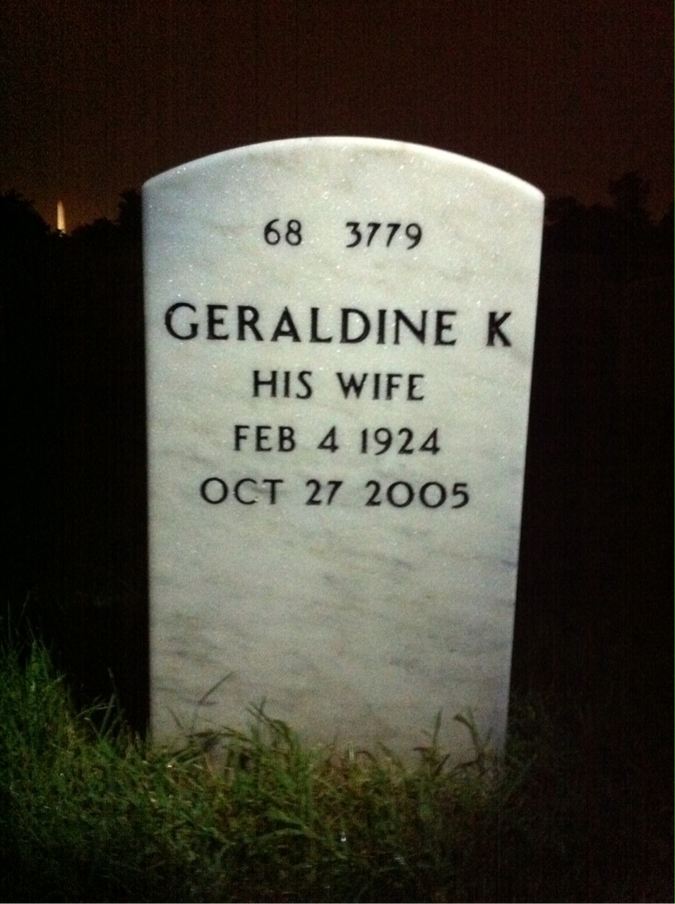 Back of headstone — Walter Crandall