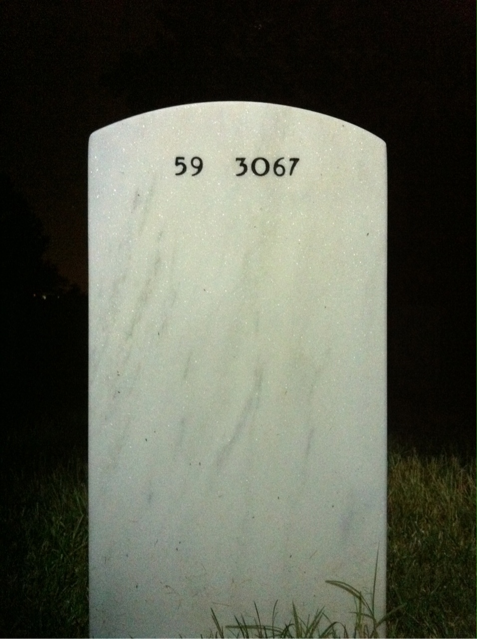 Back of headstone — Alvin Green