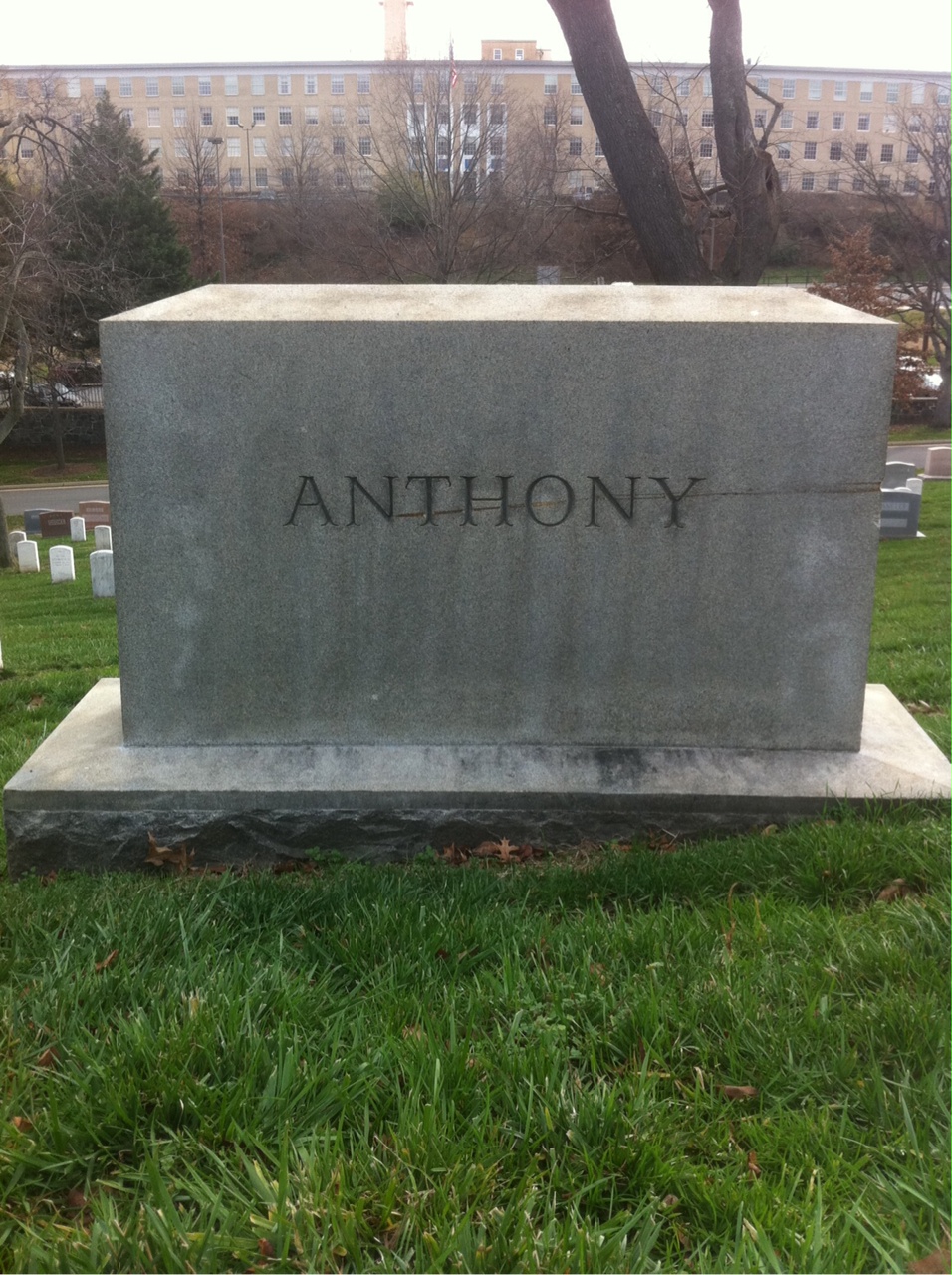 Back of headstone — James Anthony