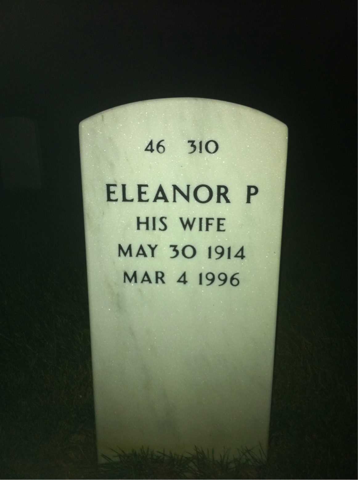 Back of headstone — Dennis Fleming
