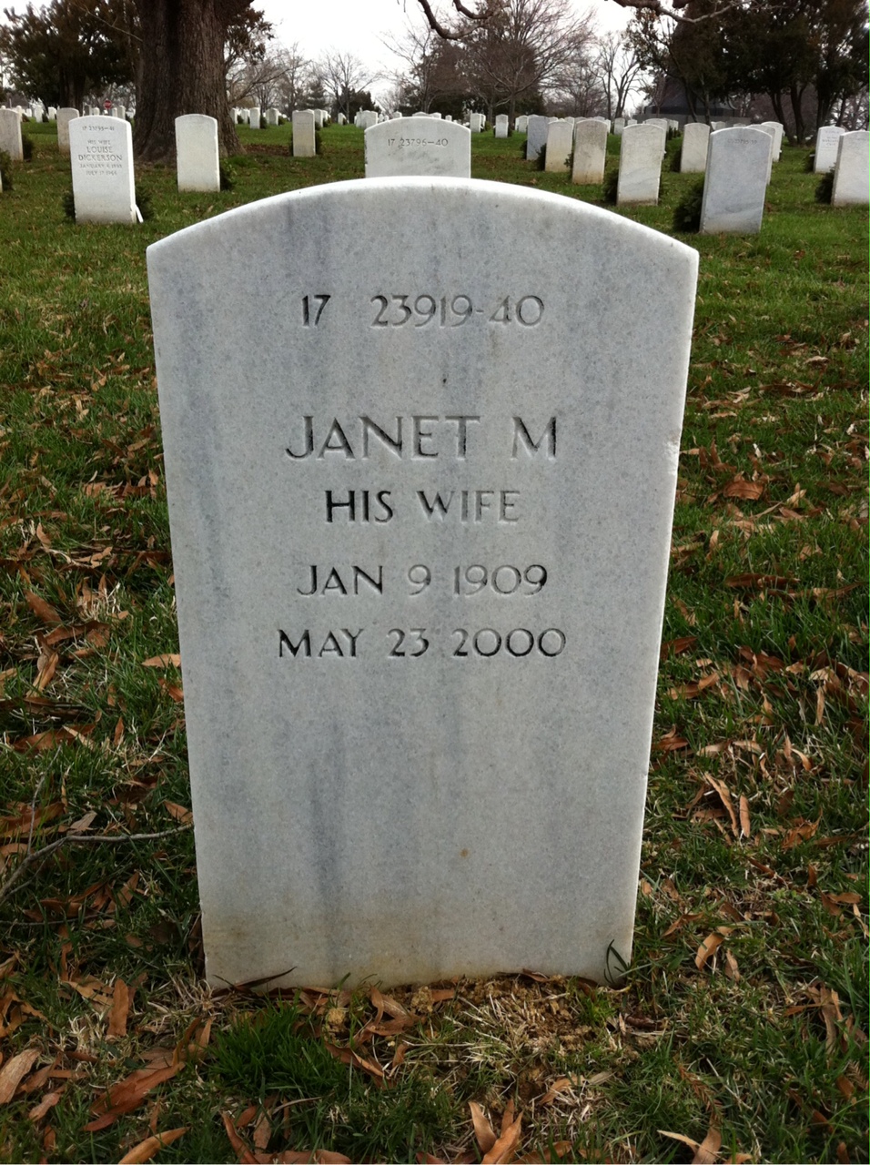 Back of headstone — Arthur Bigelow