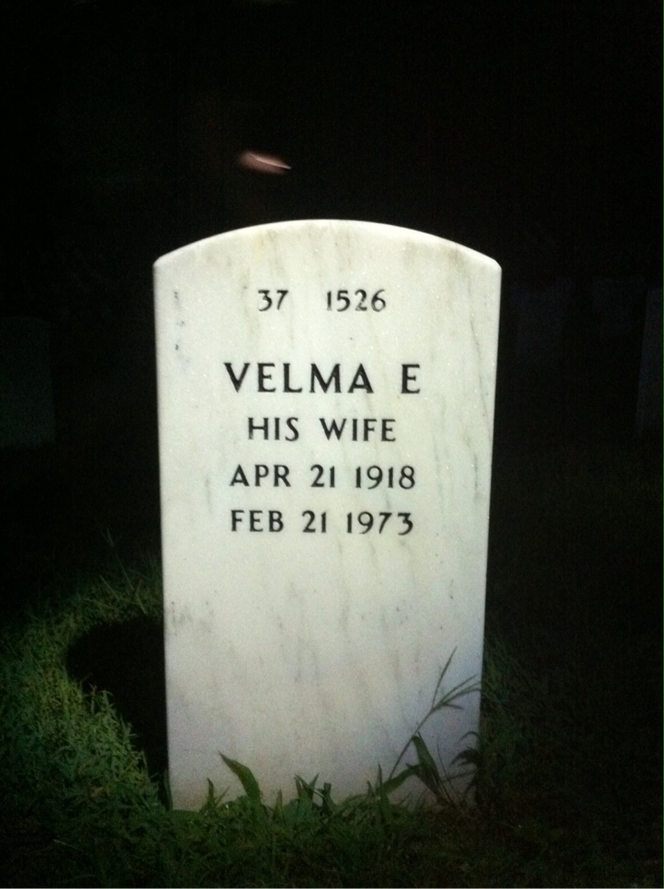 Back of headstone — Ben Peake