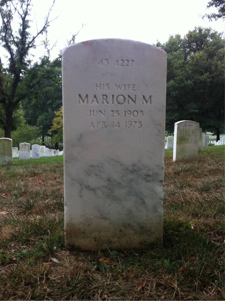 Back of headstone — Howard Cundiff