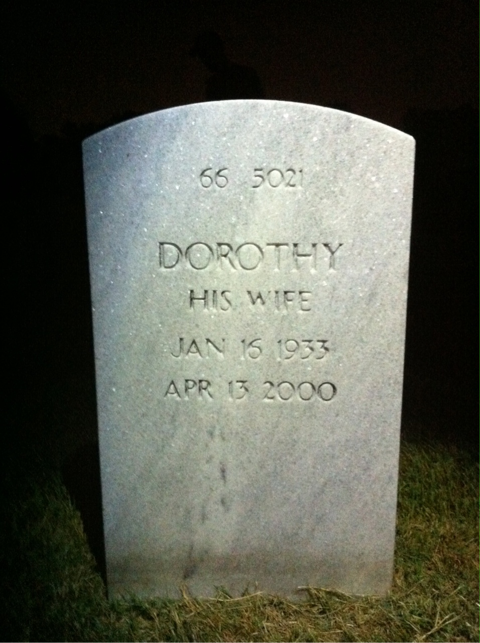 Back of headstone — Arthur Ronald Cecelski