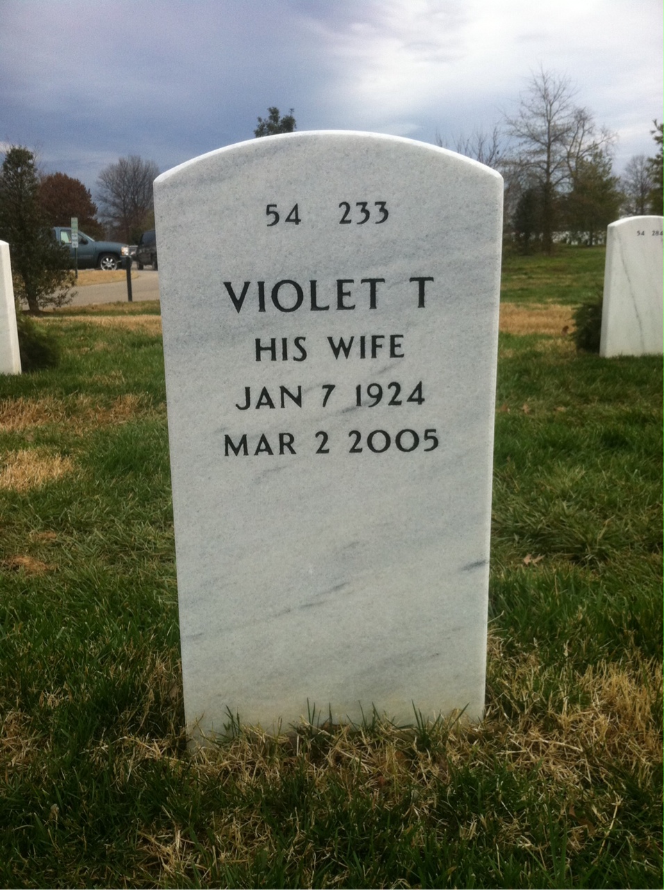 Back of headstone — George Waple