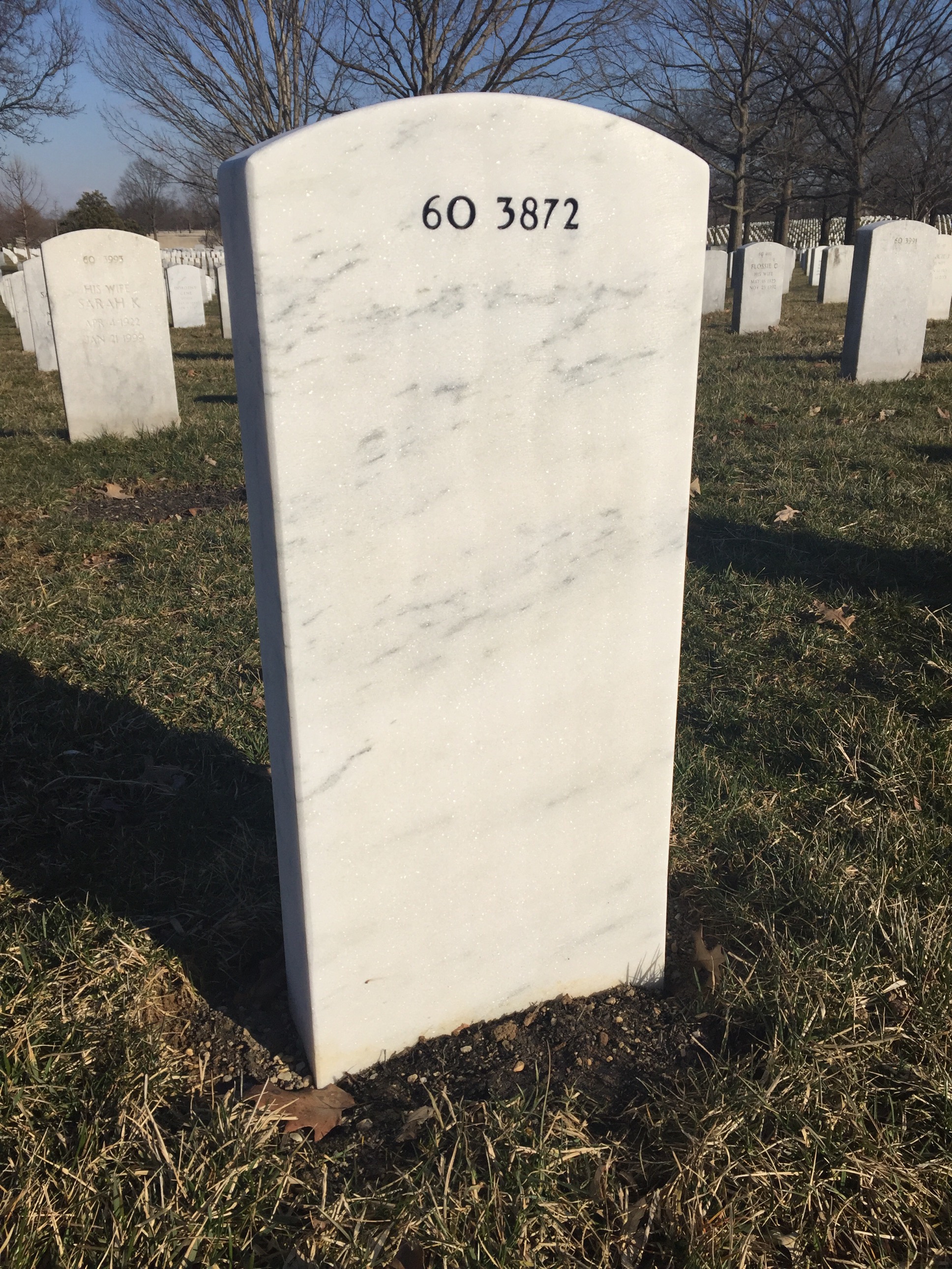 Back of headstone — Andre Claude Maestas