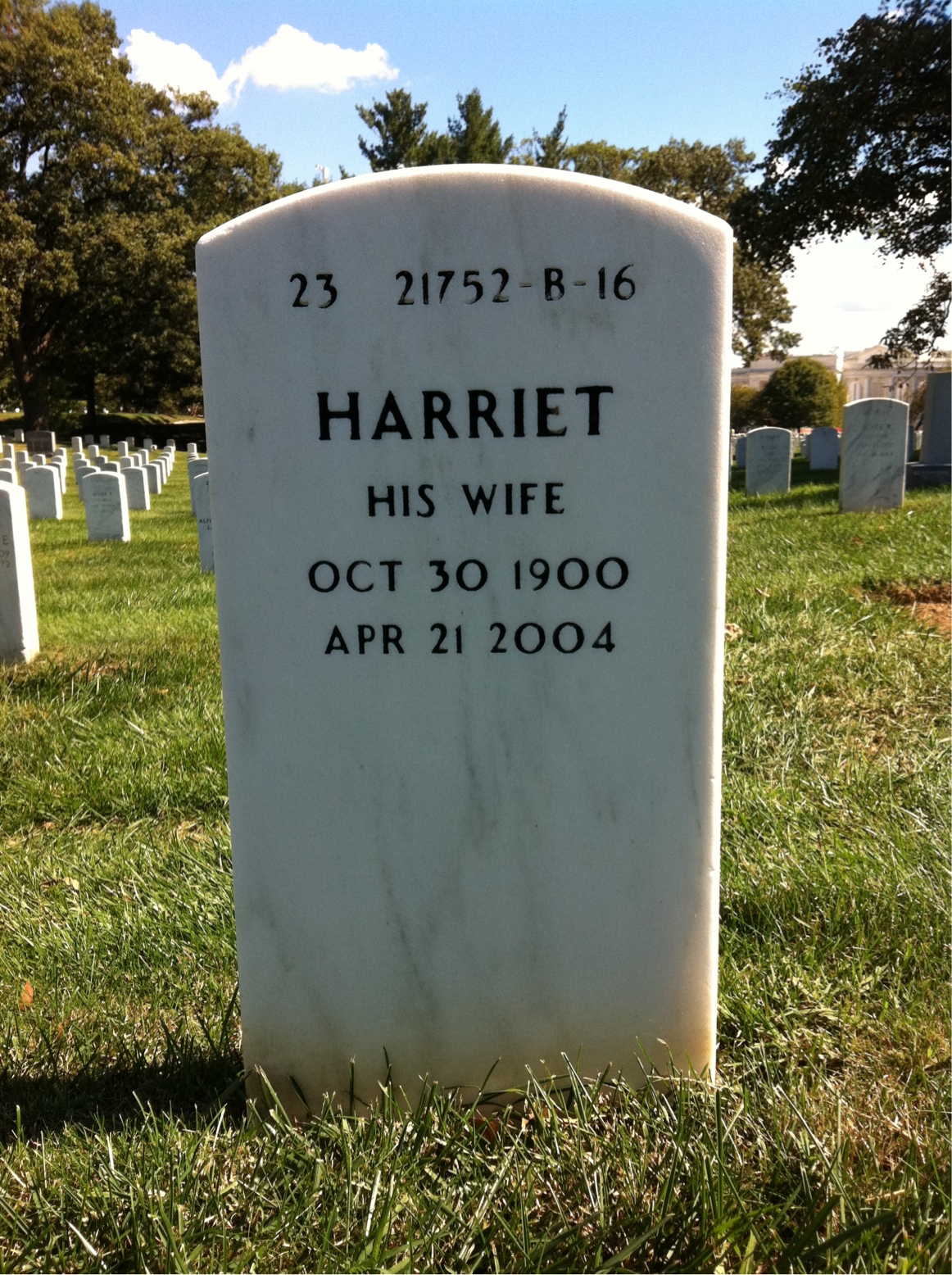 Back of headstone — Clarence Olsen