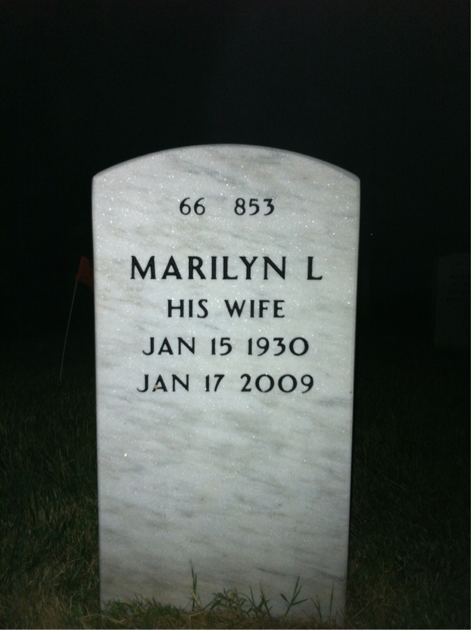 Back of headstone — Stuart Harrison