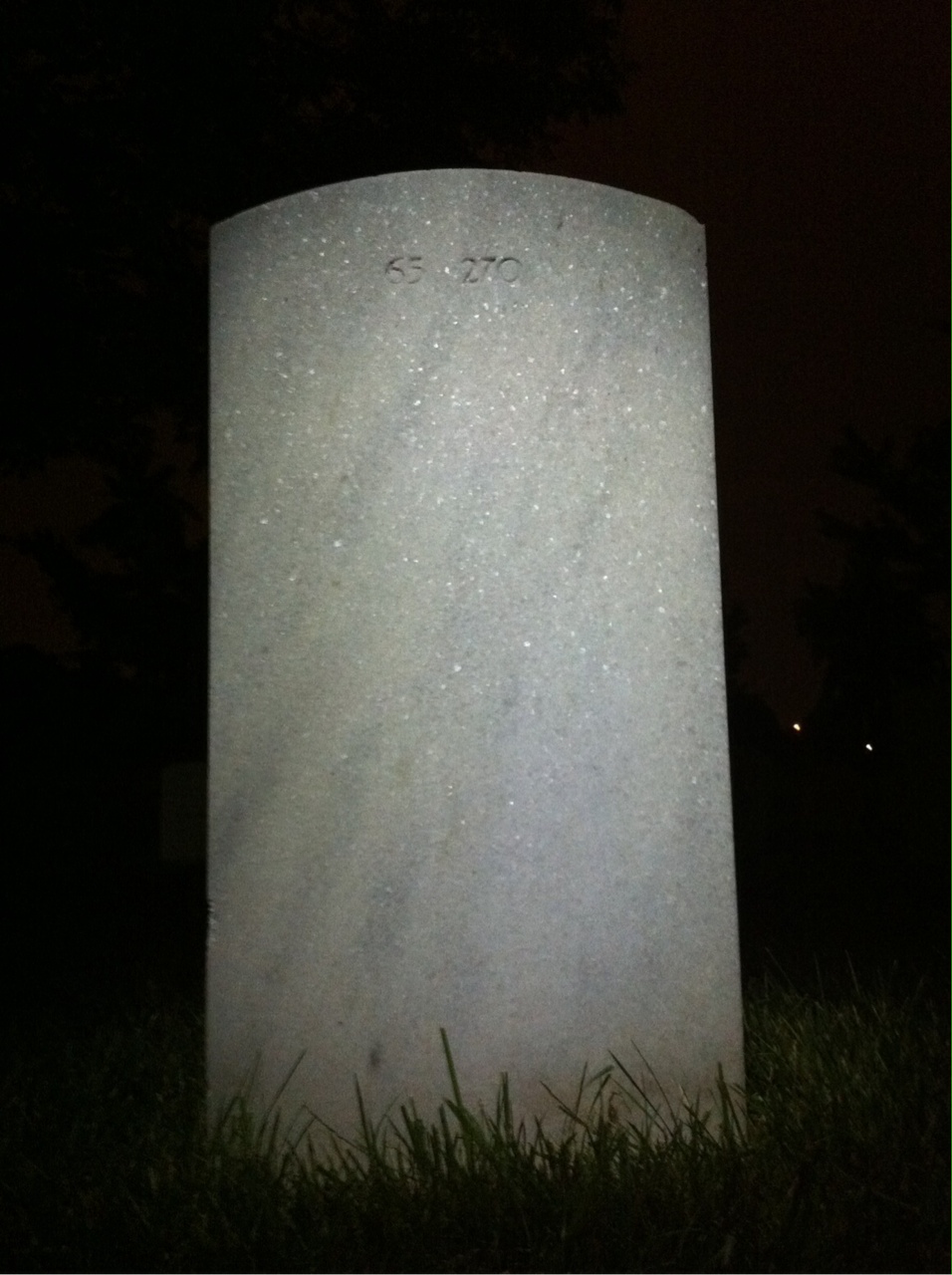 Back of headstone — John B Thompson