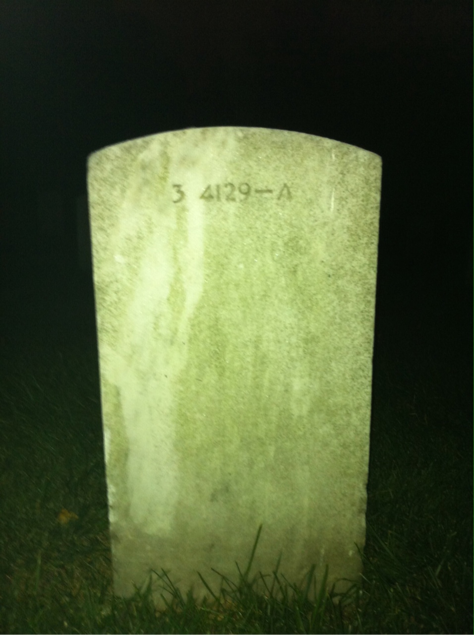 Back of headstone — Christopher Mitchell