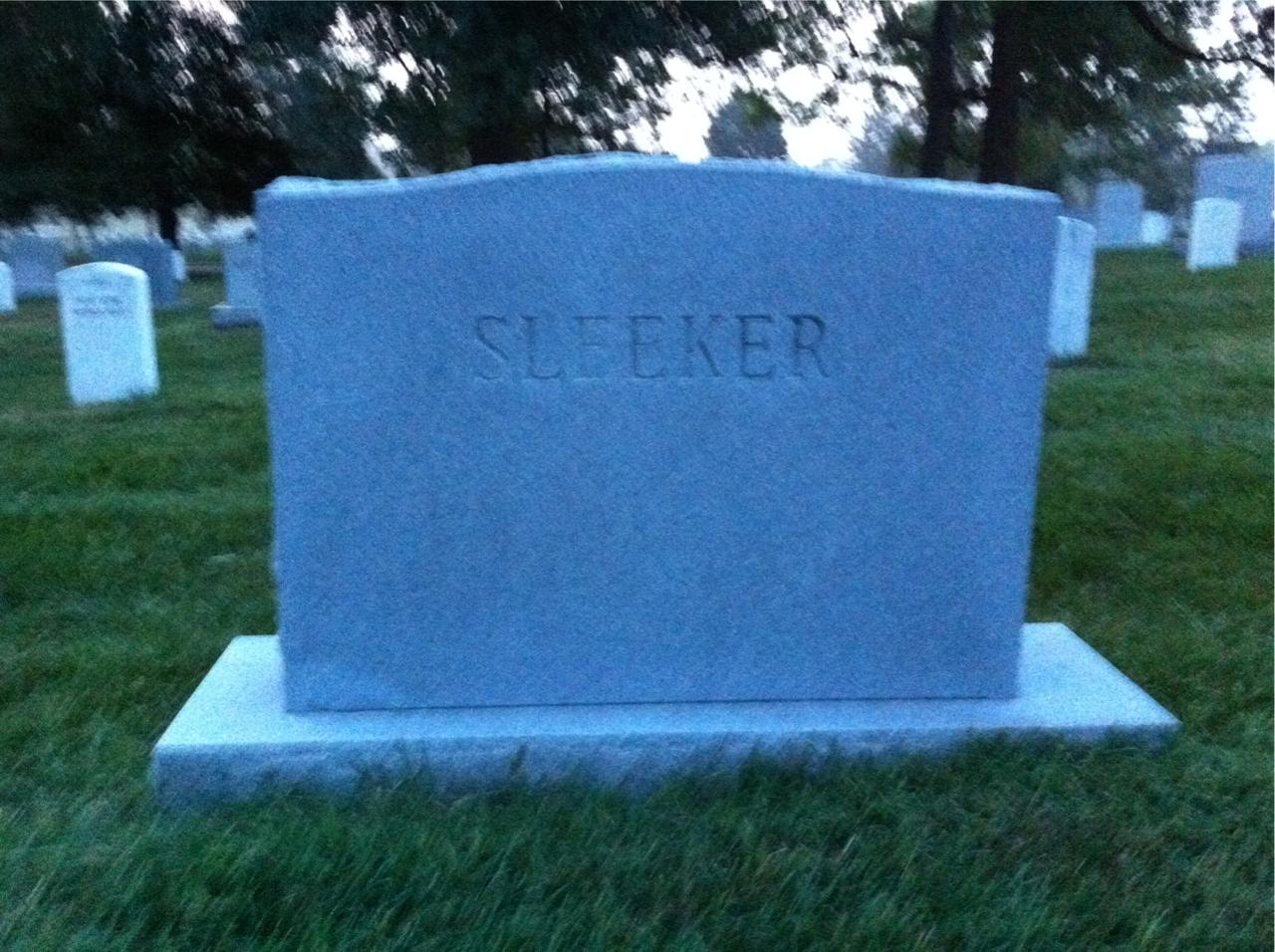 Back of headstone — Elbert Sleeker