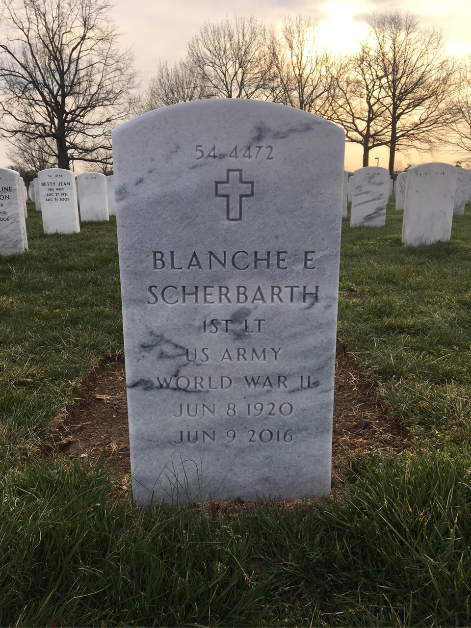 Back of headstone — Arthur Scherbarth