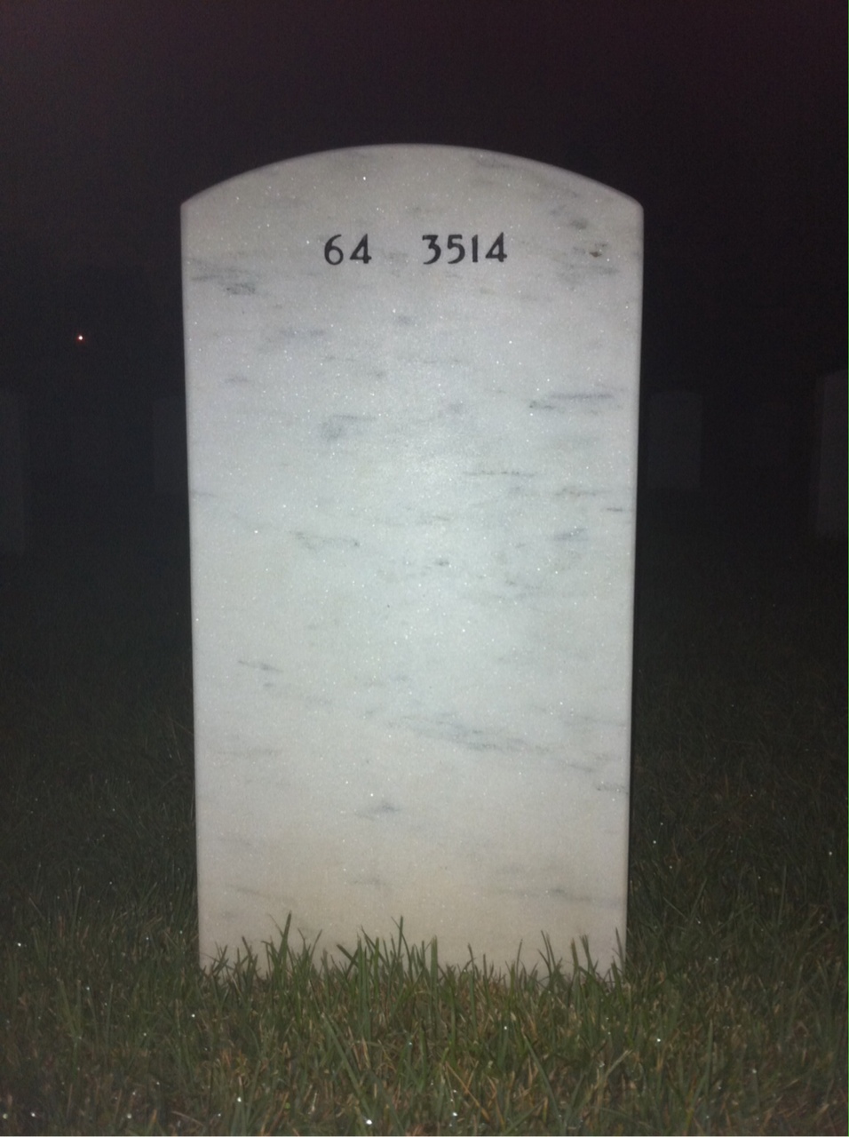 Back of headstone — Vincent Anthony Petruskie
