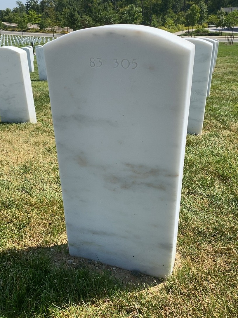 Back of headstone — John Mitchell