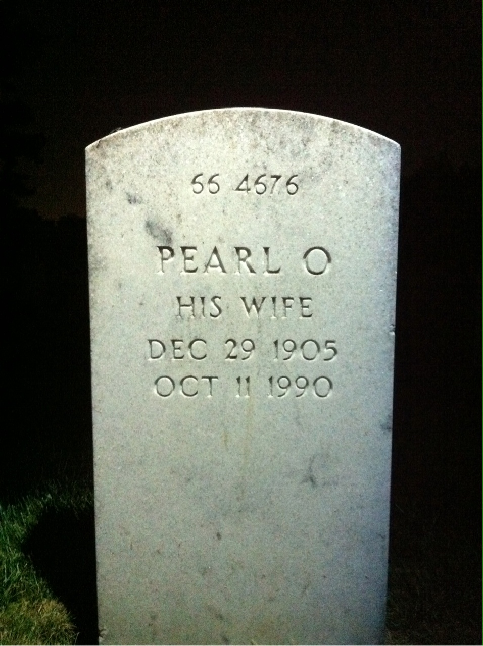 Back of headstone — Arthur M Senne
