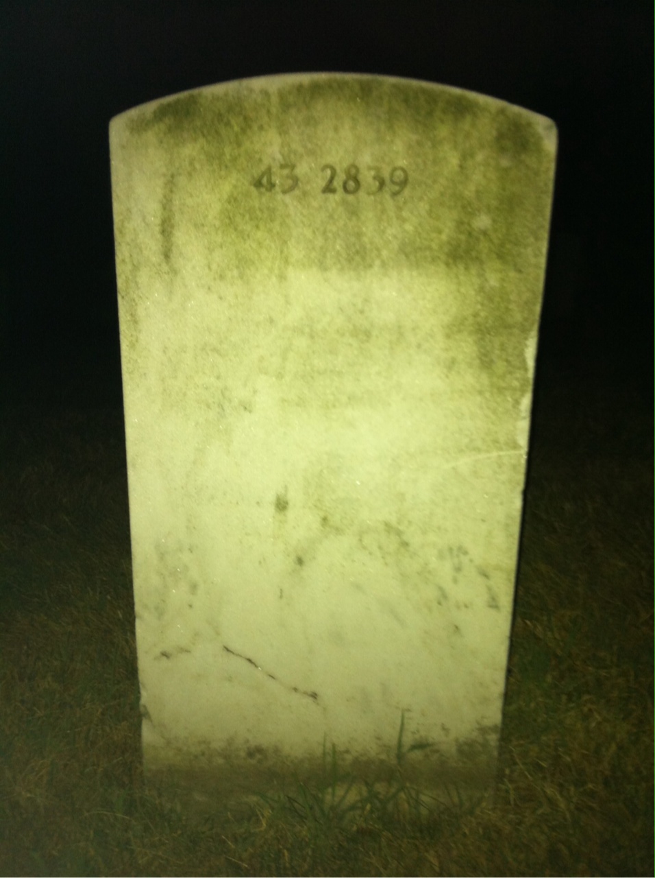 Back of headstone — George Andrews