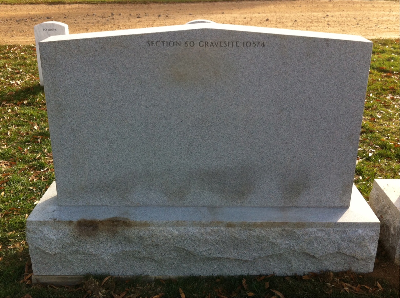 Back of headstone — Victoria Ann Pinckney