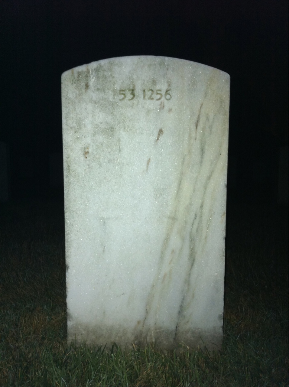 Back of headstone — Roger L Harriman
