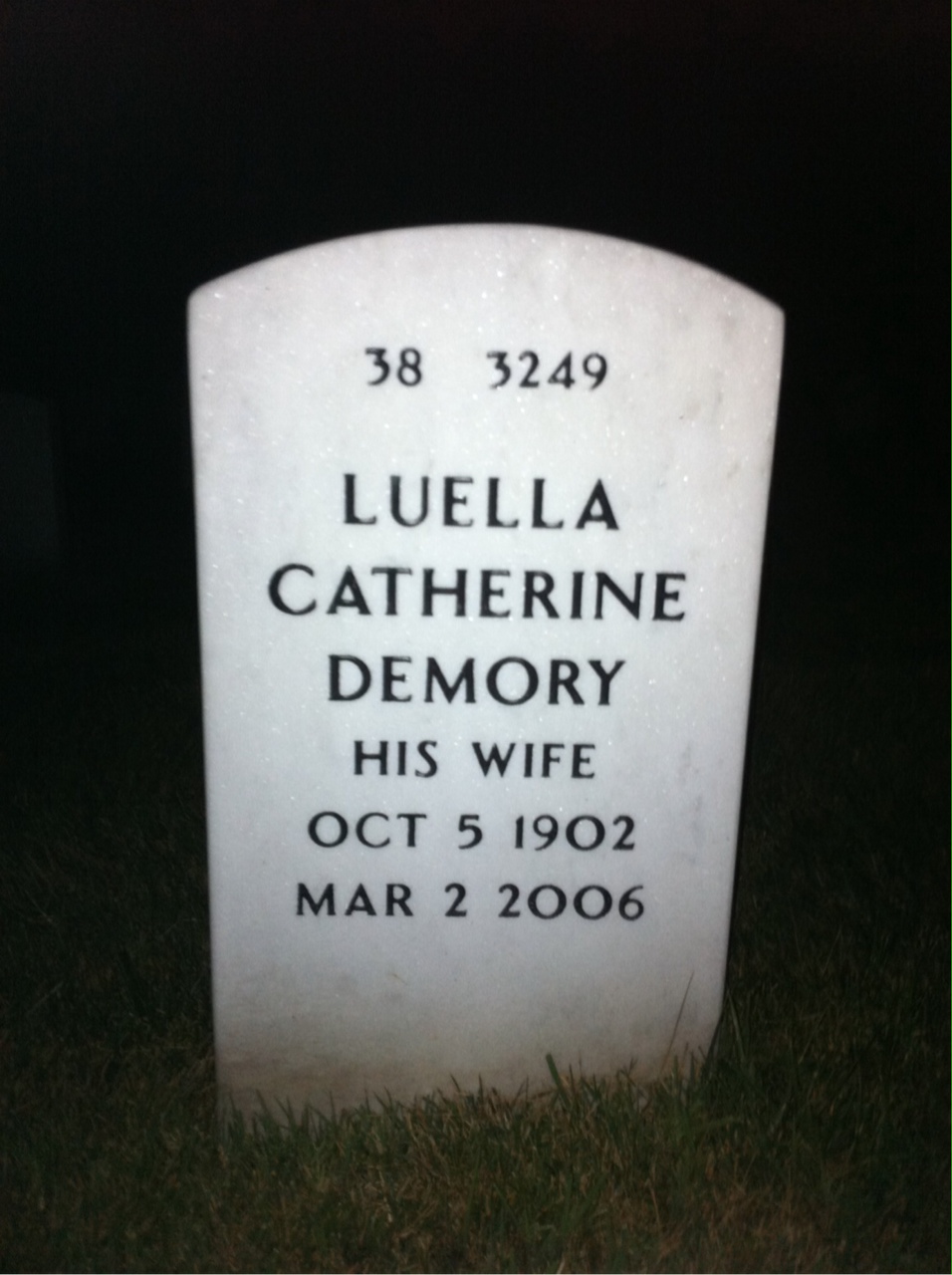 Back of headstone — Wylie Fairfax