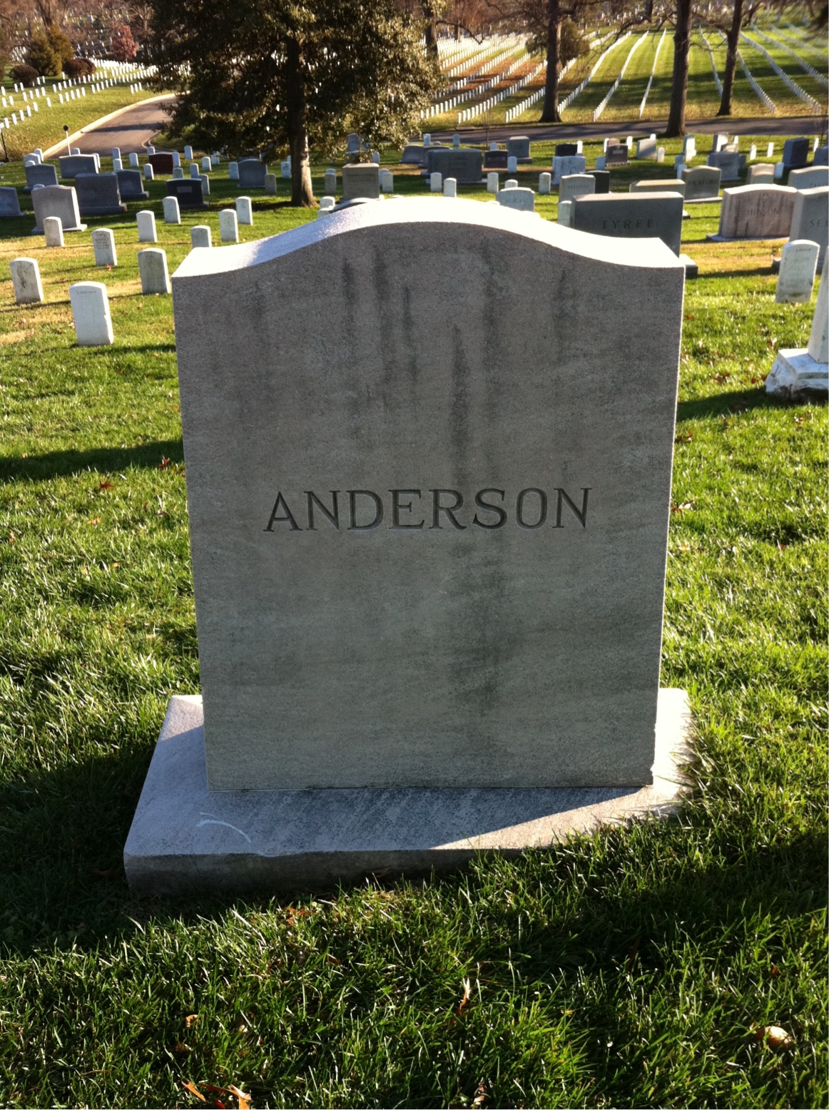 Back of headstone — Eleanor Anderson